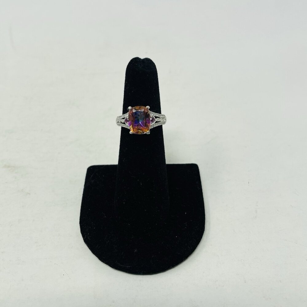 Northern Lights Ecstacy Topaz Size 5 Platinum Over Sterling Silver Ring 5081